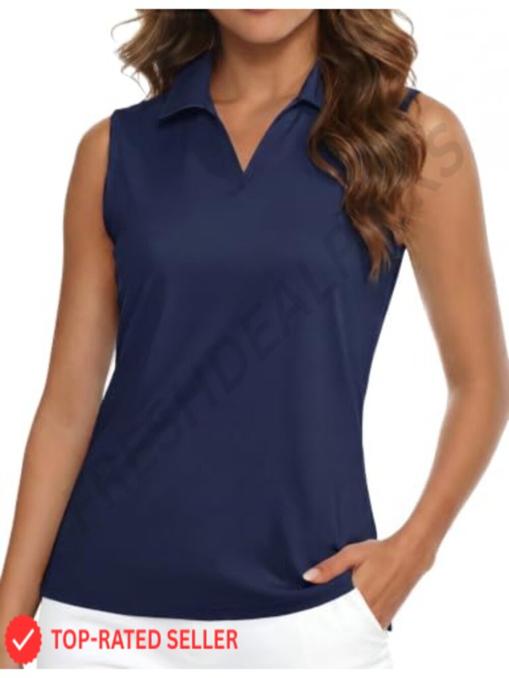 Women's Sleeveless Golf Polo UPF 50+ Quick Dry Athletic Tennis Top